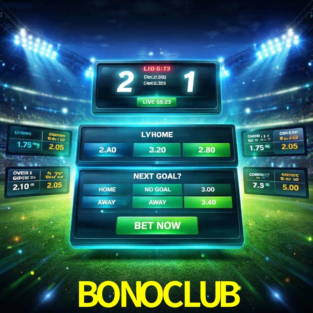 Vista de apuestas en vivo BONOCLUB durante un partido en curso